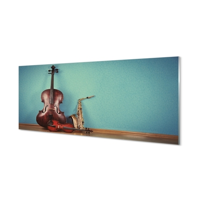 Glass print Violin trumpet