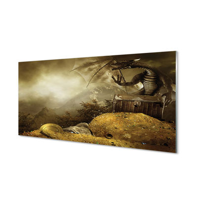 Glass print Cloud dragon mountain gold