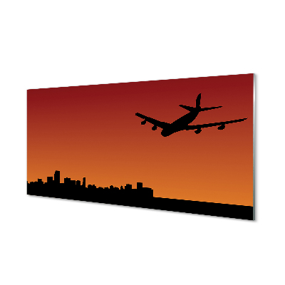 Glass print Airplane sky