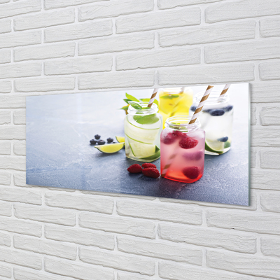Glass print Raspberry lemon lime cocktail