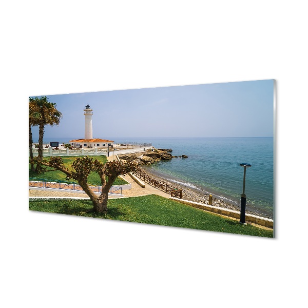 Glass print Spain lighthouse coast