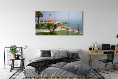 Glass print Spain lighthouse coast