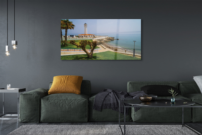 Glass print Spain lighthouse coast