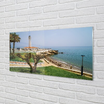 Glass print Spain lighthouse coast