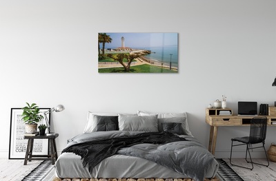 Glass print Spain lighthouse coast