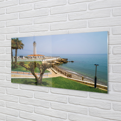 Glass print Spain lighthouse coast