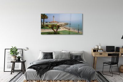 Glass print Spain lighthouse coast