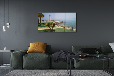 Glass print Spain lighthouse coast