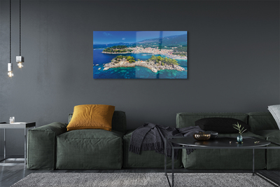 Glass print City of the sea panorama greece