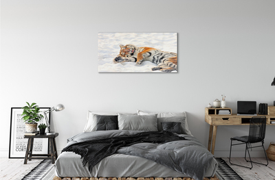 Glass print Tiger winter