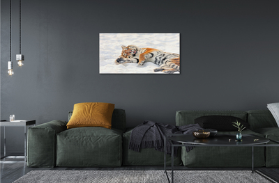 Glass print Tiger winter