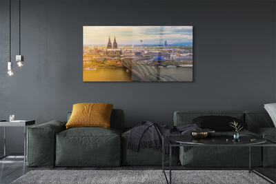 Glass print Germany panoramic river bridges