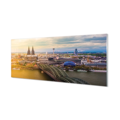 Glass print Germany panoramic river bridges