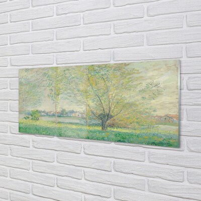 Glass print Art painted meadow