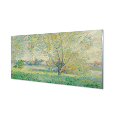 Glass print Art painted meadow