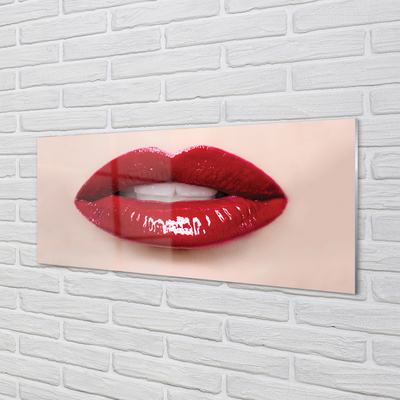 Glass print Red lips