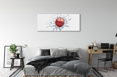 Glass print Red apple in water