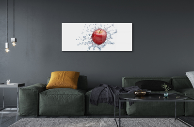 Glass print Red apple in water