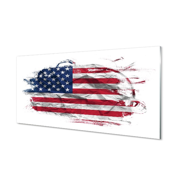 Glass print United states flag
