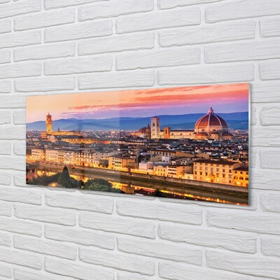 Glass print Italy panoramic night dom