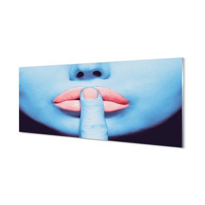 Glass print Neon lips woman
