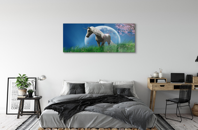 Glass print Unicorn moon field