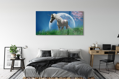 Glass print Unicorn moon field