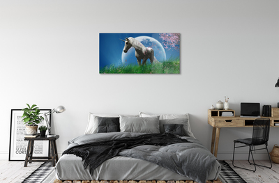 Glass print Unicorn moon field