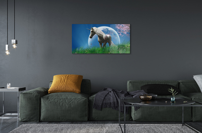 Glass print Unicorn moon field