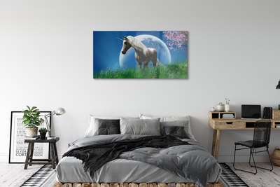 Glass print Unicorn moon field