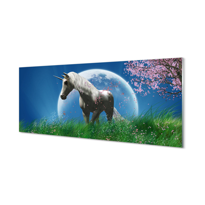 Glass print Unicorn moon field