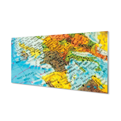 Glass print Map of the world