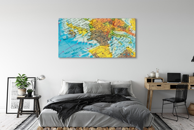 Glass print Map of the world