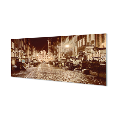 Glass print Gdansk old town night