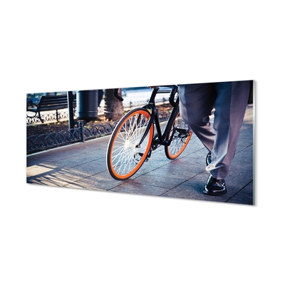 Glass print City bike leg