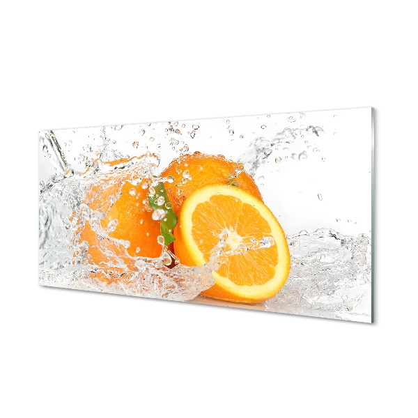 Glass print Oranges in water