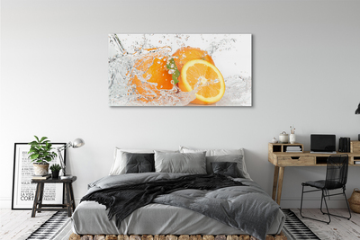Glass print Oranges in water