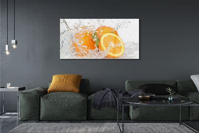 Glass print Oranges in water