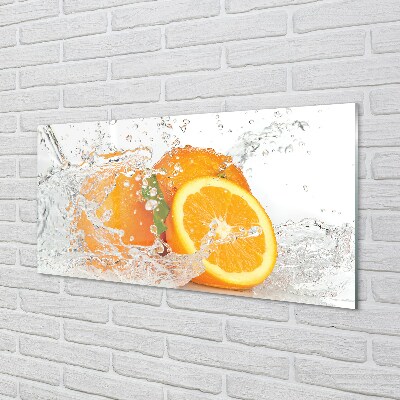 Glass print Oranges in water