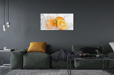 Glass print Oranges in water