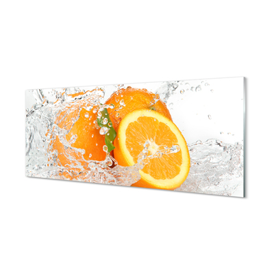 Glass print Oranges in water