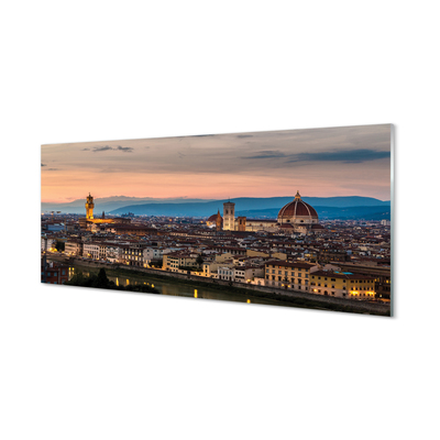Glass print Italy panorama cathedral mountains