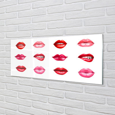 Glass print Red and pink lips