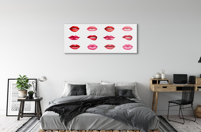 Glass print Red and pink lips
