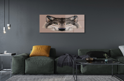 Glass print Painted wolf