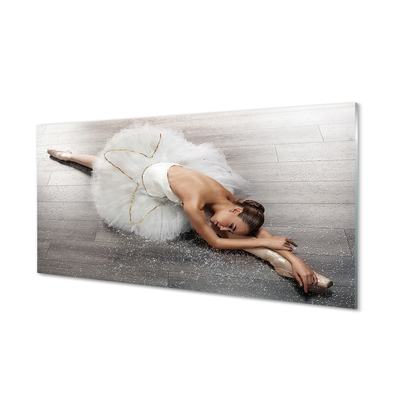Glass print White ballerina dress woman