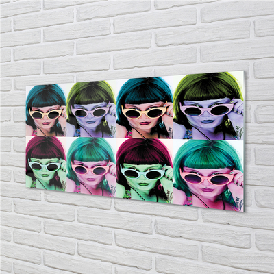 Glass print Female hair colored glasses