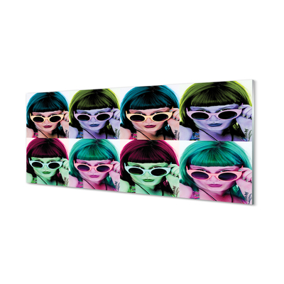 Glass print Female hair colored glasses
