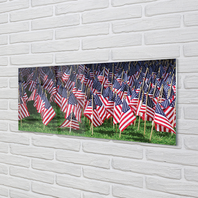 Glass print United states flags