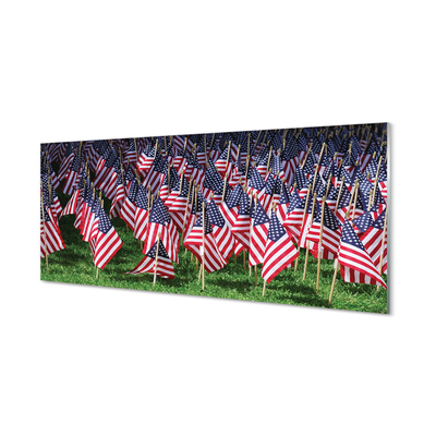 Glass print United states flags